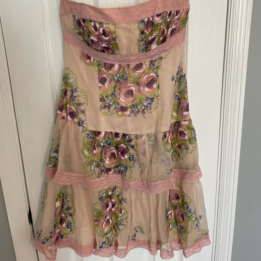 Strapless floral dress